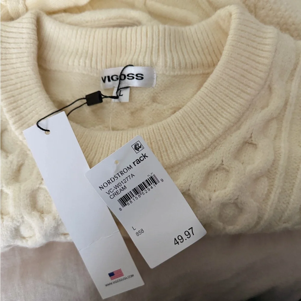 Vigoss Cream Cable Knit Sweater - Picture 4 of 4